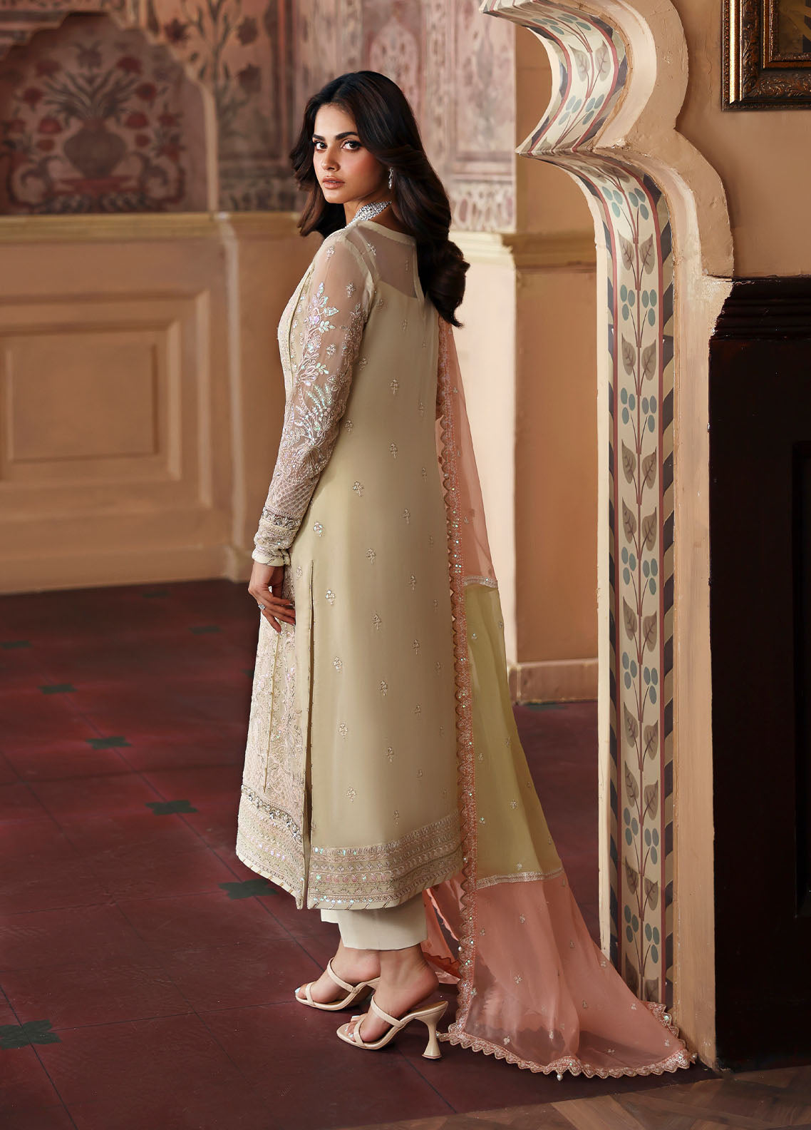 Gulaal | Evayna Embroidered Chiffon | Fareyah by Gulaal - Designer Dress  - Type : Ladies Clothes - Available at Libayah - 100% Original 