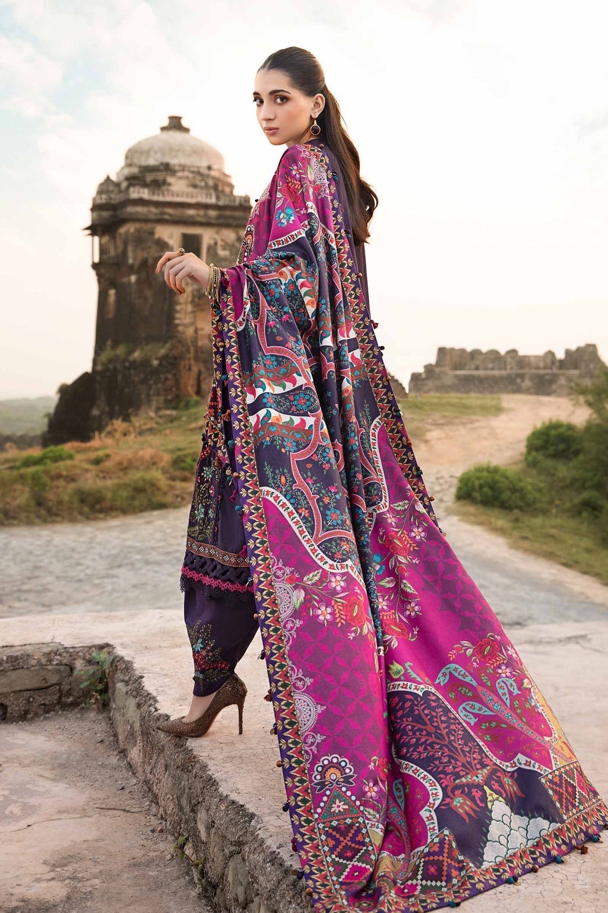 Maria B | M Prints Winter 24 | MPT-2402-A by Maria B - Designer Dress  - Type : Ladies Clothes - Available at Libayah - 100% Original 