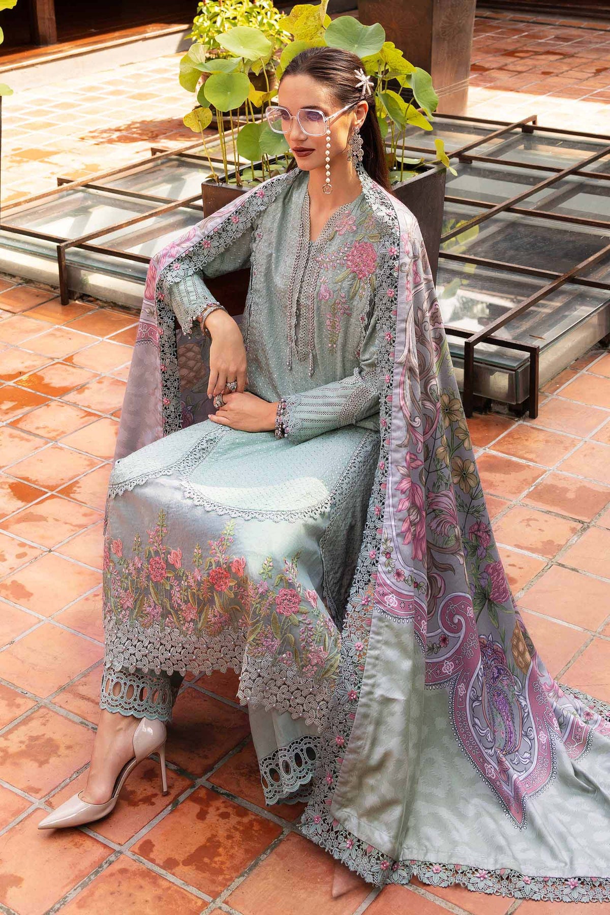 Maria B | M Prints Winter 25 | MPT-2802-A by Maria B - Designer Dress  - Type : Ladies Clothes - Available at Libayah - 100% Original 