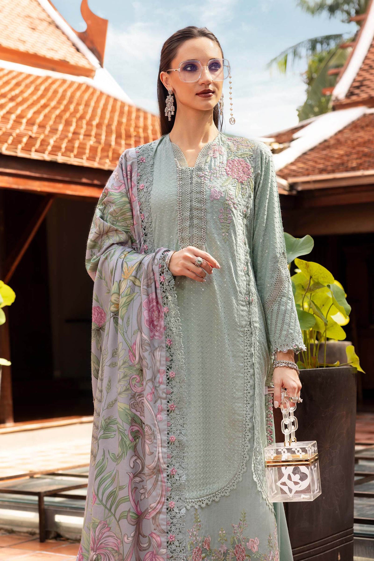 Maria B | M Prints Winter 25 | MPT-2802-A by Maria B - Designer Dress  - Type : Ladies Clothes - Available at Libayah - 100% Original 