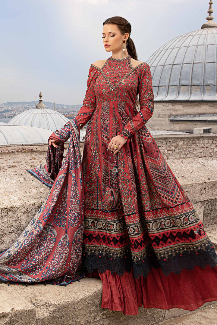 Maria B | M Prints 23 |  MPT-2302-B by Maria B - Designer Dress  - Type : Ladies Clothes - Available at Libayah - 100% Original 