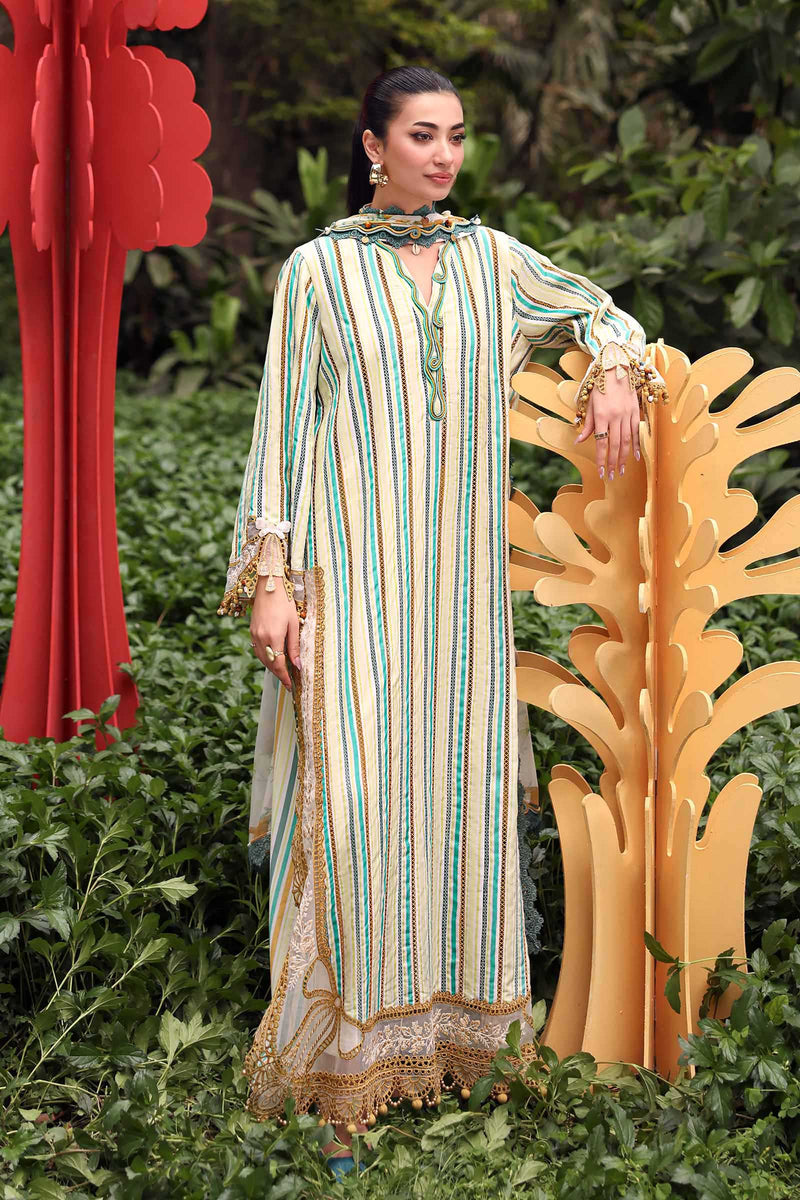 Maria B | M Prints 26 | MPT-3002-B by Maria B - Designer Dress  - Type : Ladies Clothes - Available at Libayah - 100% Original 