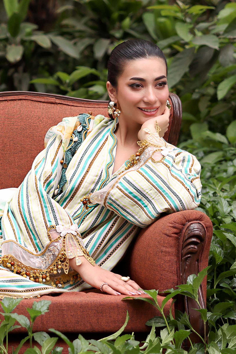 Maria B | M Prints 26 | MPT-3002-B by Maria B - Designer Dress  - Type : Ladies Clothes - Available at Libayah - 100% Original 