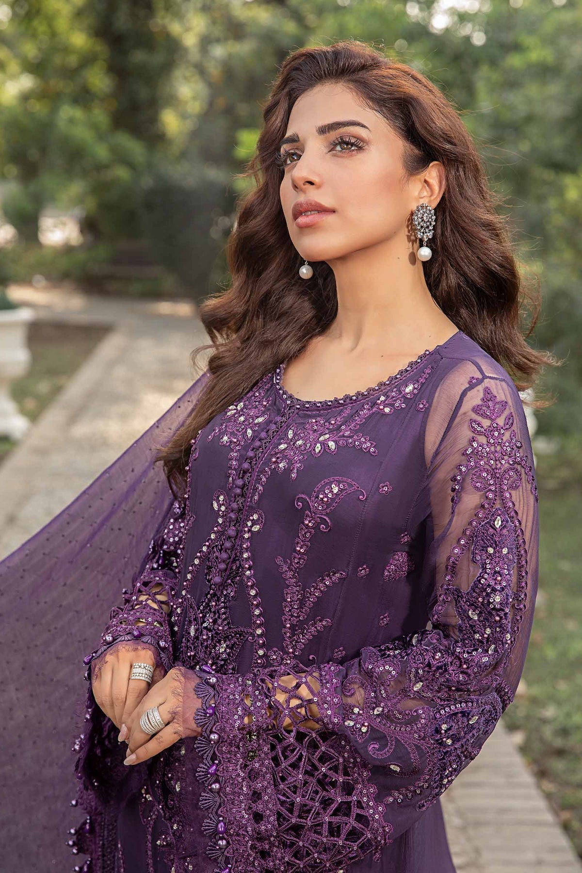 Maria B | Chiffon Formals 24 | Chiffon Suit | MPC-24-102 by Maria B - Designer Dress - Type: Formal - Available at Libayah - 100% Original