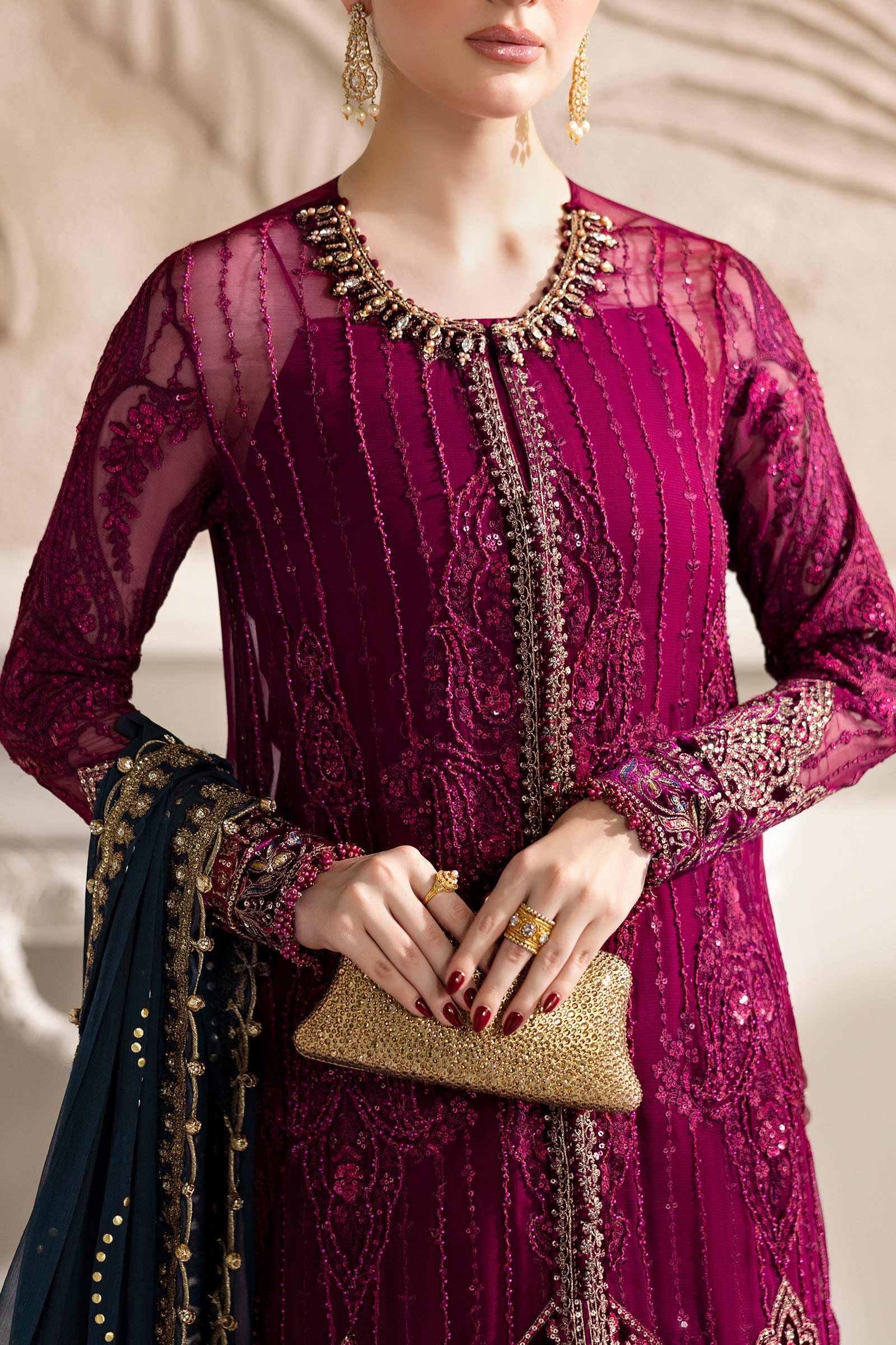 Maria B | Chiffon Formals 25 | MPC-25-102 by Maria B - Designer Dress  - Type : Ladies Clothes - Available at Libayah - 100% Original 