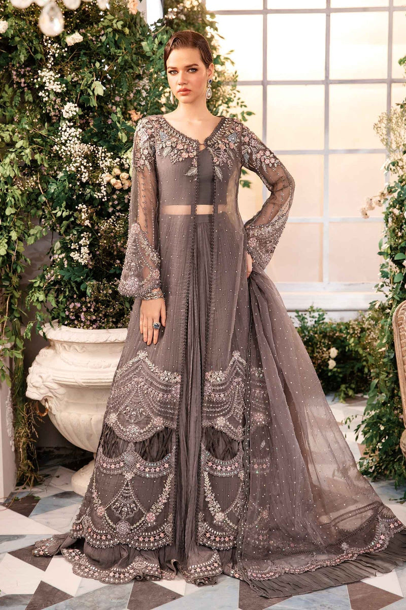 Maria B | Mbroidered Formals 24 | Organza Suit | BD-2902 by Maria B - Designer Dress  - Type : Wedding Dress - Available at Libayah - 100% Original 