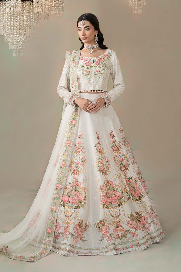 Maria B | Soiree Formals | WFS-09-02-White by Maria B - Designer Dress - Type : Ladies Clothes - Available at Libayah - 100% Original 
