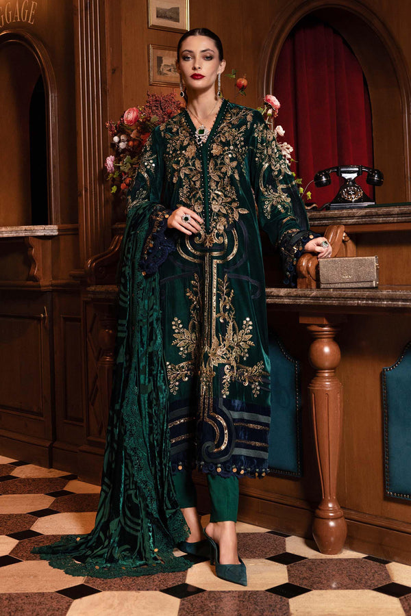 Maria B | Winter Luxe 25 | WL-1302 by Maria B - Designer Dress - Type : Ladies Clothes - Available at Libayah - 100% Original 