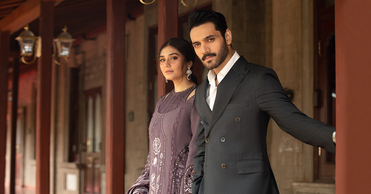 Maria B | Winter Luxe 24 | Velvet DL-1202 by Maria B - Designer Dress  - Type : Ladies Clothes - Available at Libayah - 100% Original 