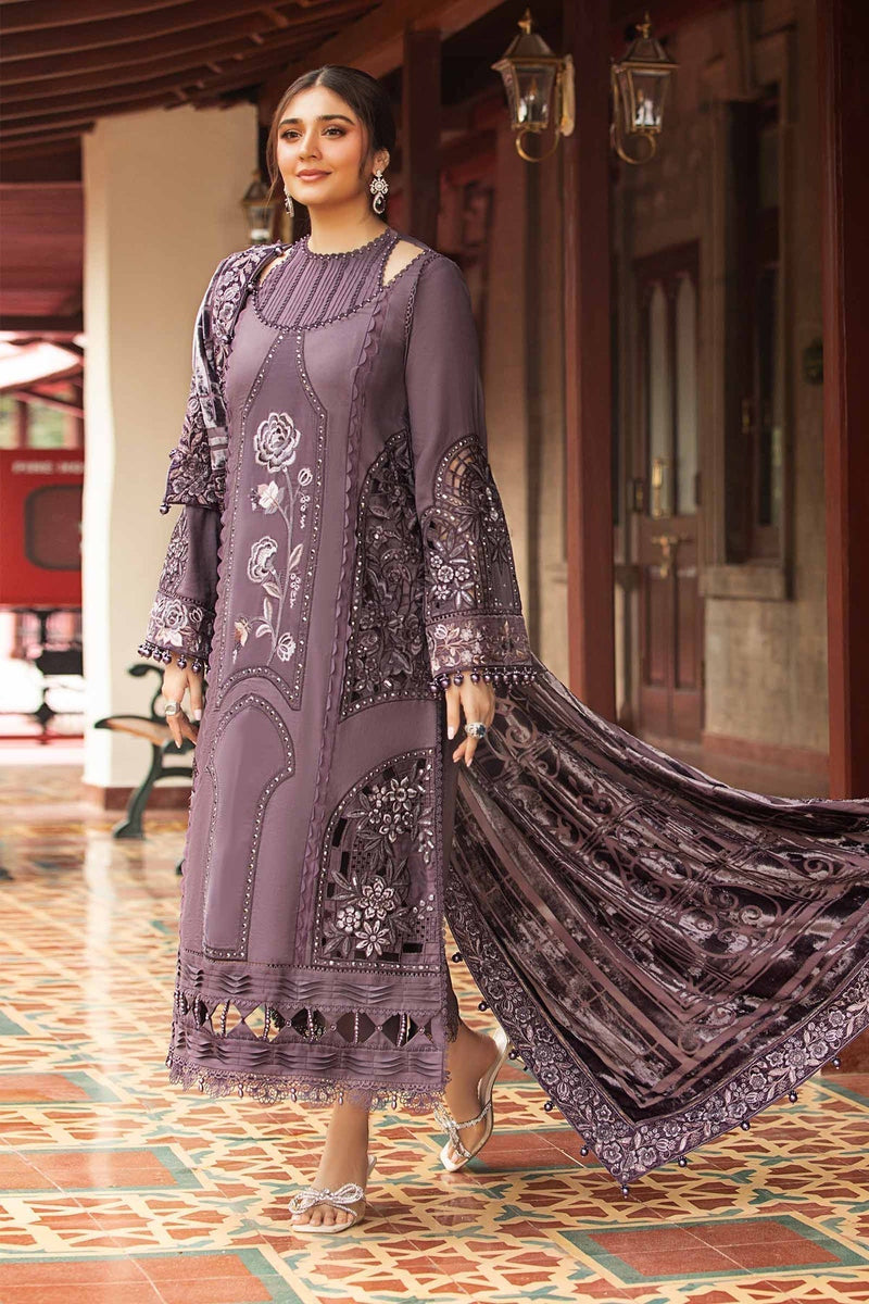 Maria B | Winter Luxe 24 | Velvet DL-1202 by Maria B - Designer Dress  - Type : Ladies Clothes - Available at Libayah - 100% Original 
