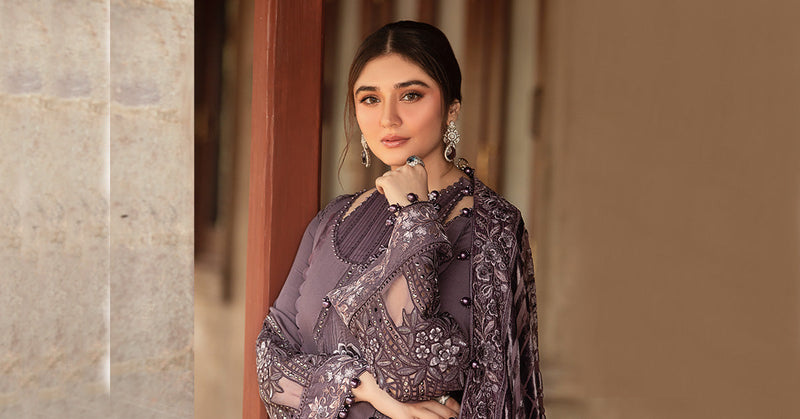 Maria B | Winter Luxe 24 | Velvet DL-1202 by Maria B - Designer Dress  - Type : Ladies Clothes - Available at Libayah - 100% Original 