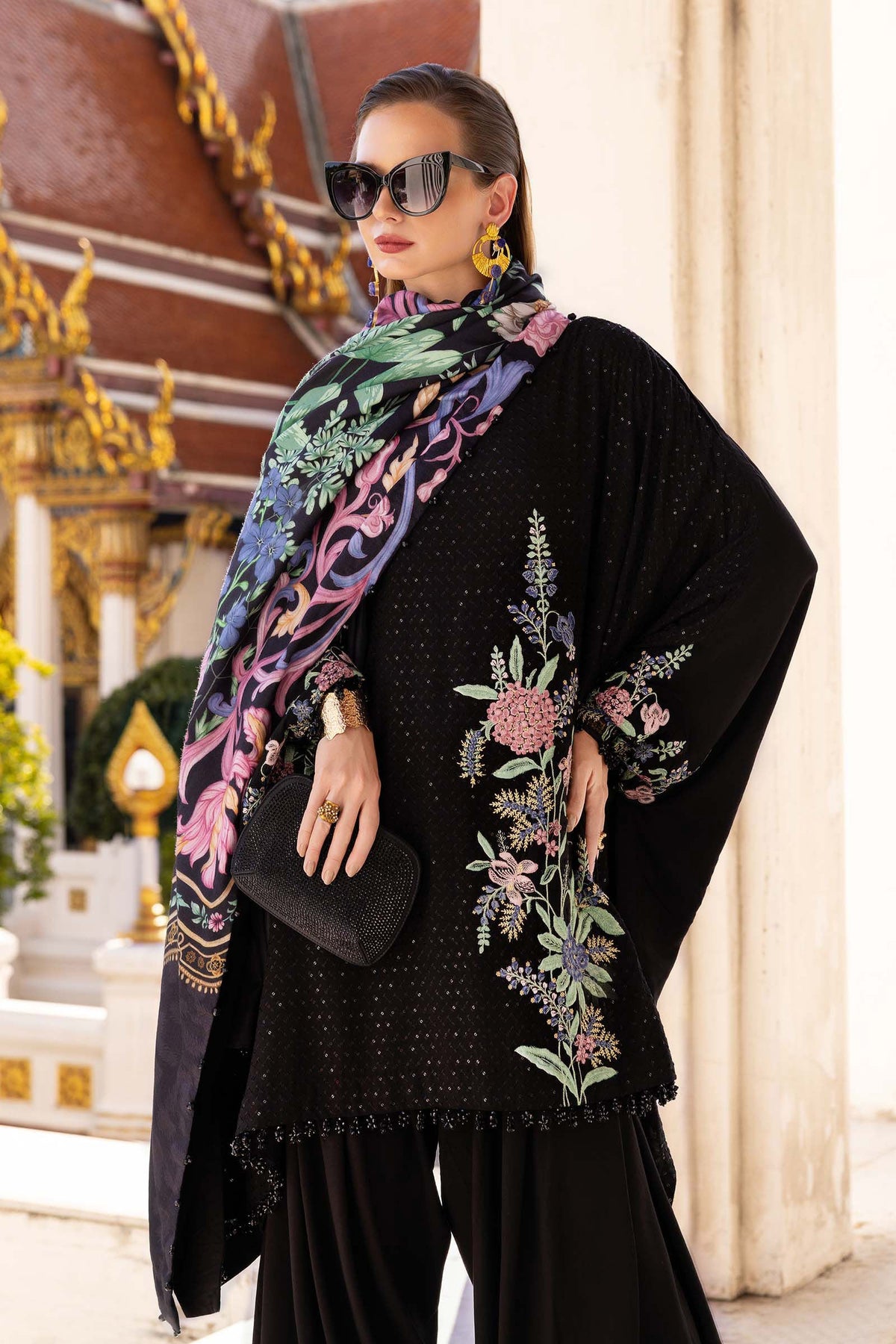 Maria B | M Prints Winter 25 | MPT-2802-B by Maria B - Designer Dress  - Type : Ladies Clothes - Available at Libayah - 100% Original 