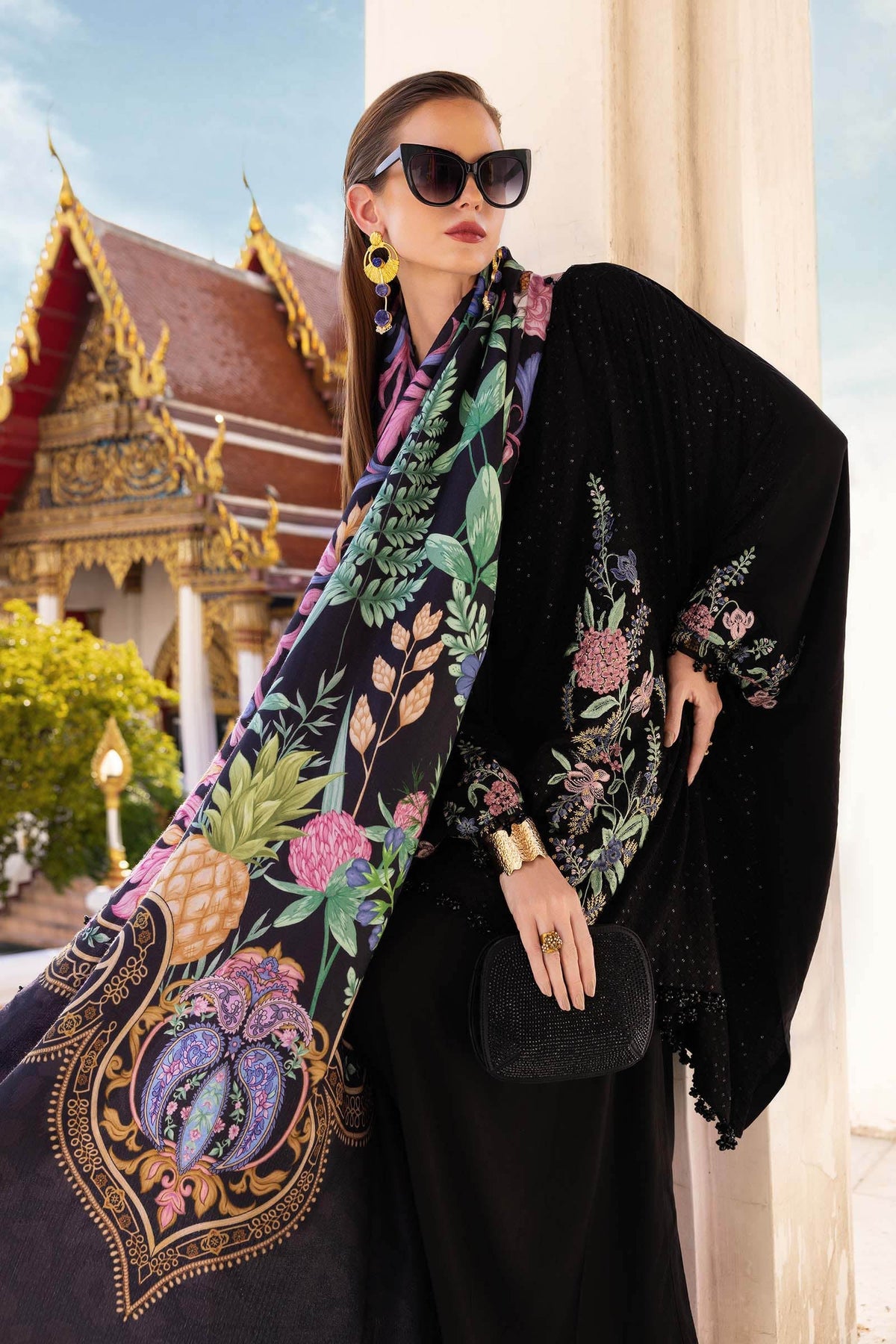 Maria B | M Prints Winter 25 | MPT-2802-B by Maria B - Designer Dress  - Type : Ladies Clothes - Available at Libayah - 100% Original 
