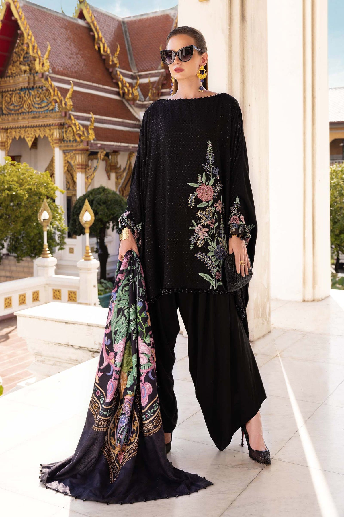 Maria B | M Prints Winter 25 | MPT-2802-B by Maria B - Designer Dress  - Type : Ladies Clothes - Available at Libayah - 100% Original 