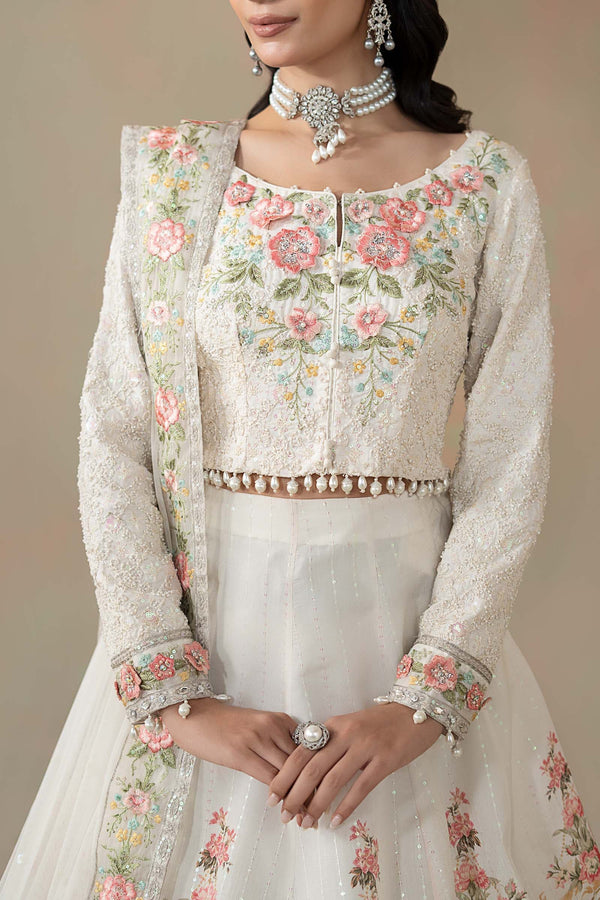 Maria B | Soiree Formals | WFS-09-02-White by Maria B - Designer Dress - Type : Ladies Clothes - Available at Libayah - 100% Original 