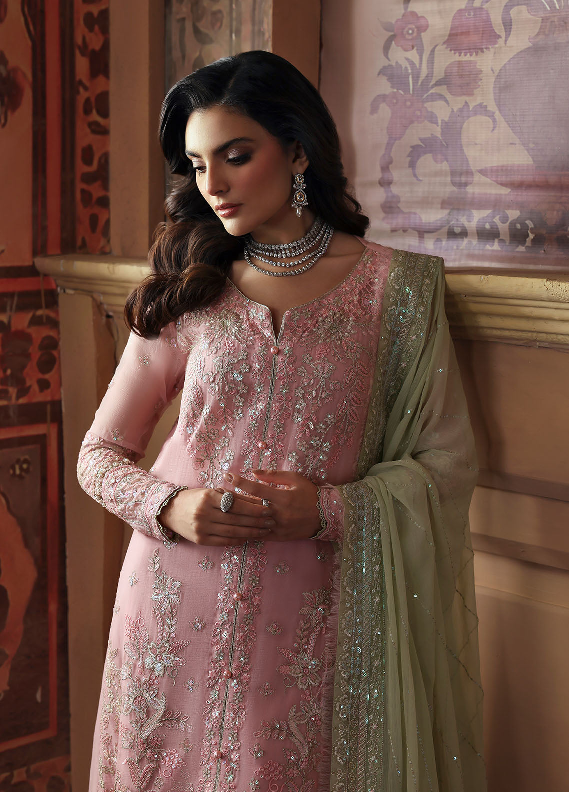 Gulaal | Evayna Embroidered Chiffon | Layana by Gulaal - Designer Dress  - Type : Ladies Clothes - Available at Libayah - 100% Original 