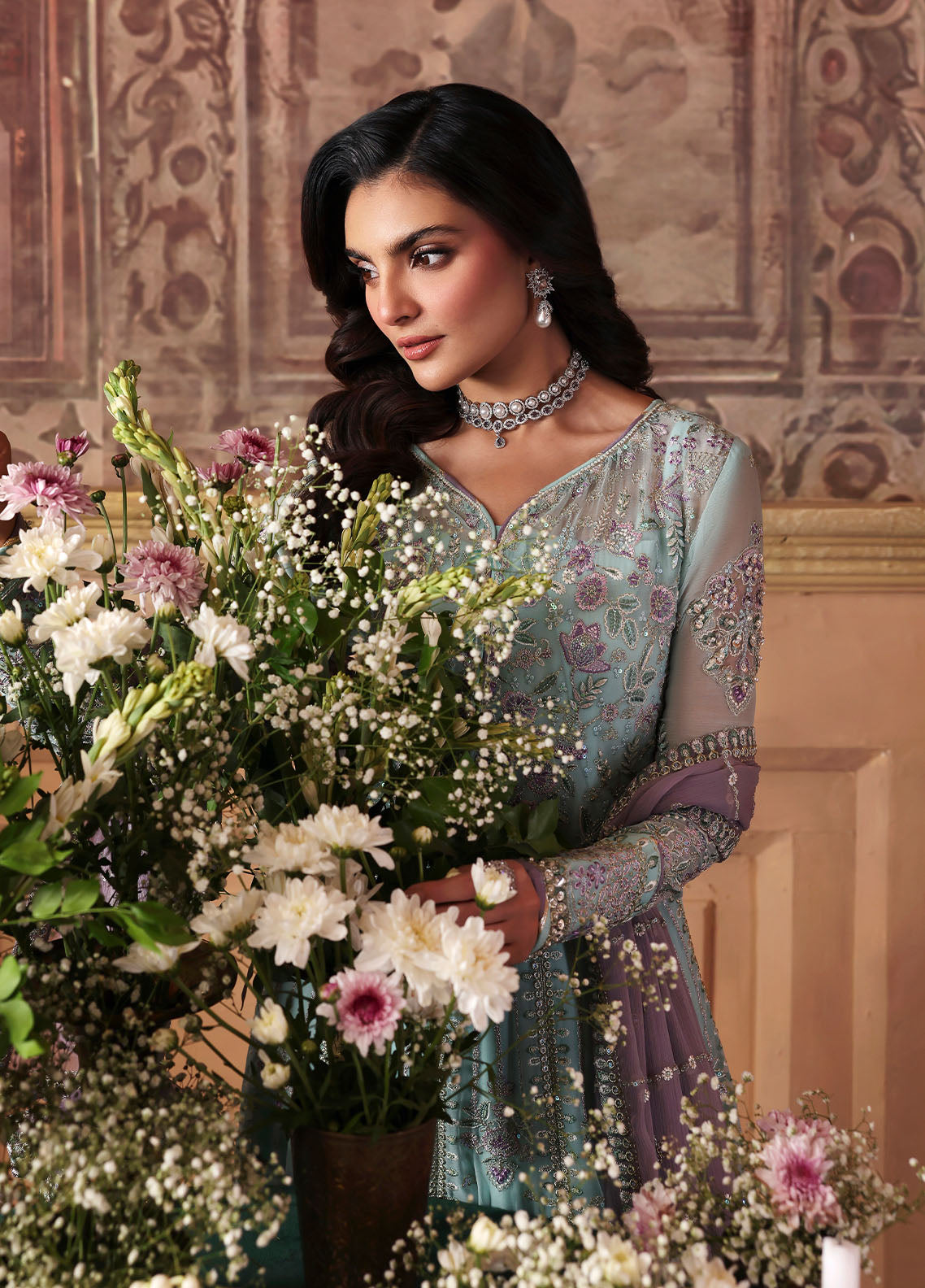 Gulaal | Evayna Embroidered Chiffon | Delina by Gulaal - Designer Dress  - Type : Ladies Clothes - Available at Libayah - 100% Original 