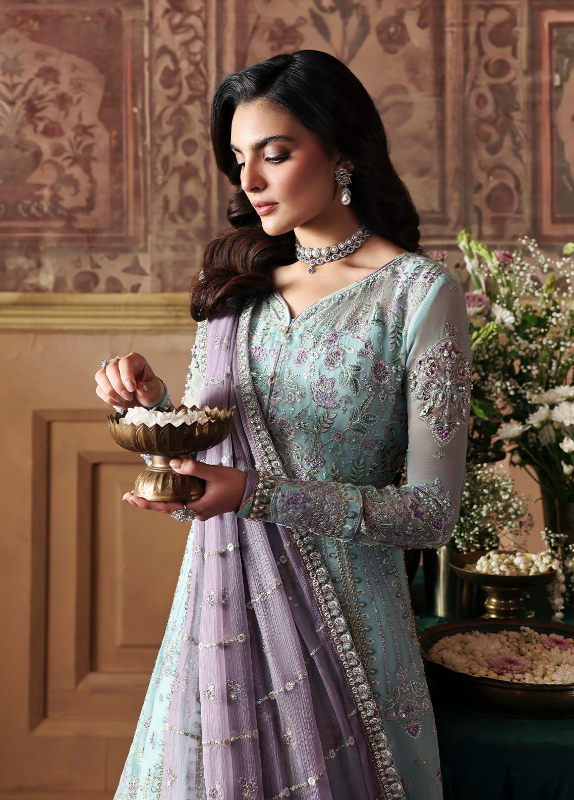 Gulaal | Evayna Embroidered Chiffon | Delina by Gulaal - Designer Dress  - Type : Ladies Clothes - Available at Libayah - 100% Original 