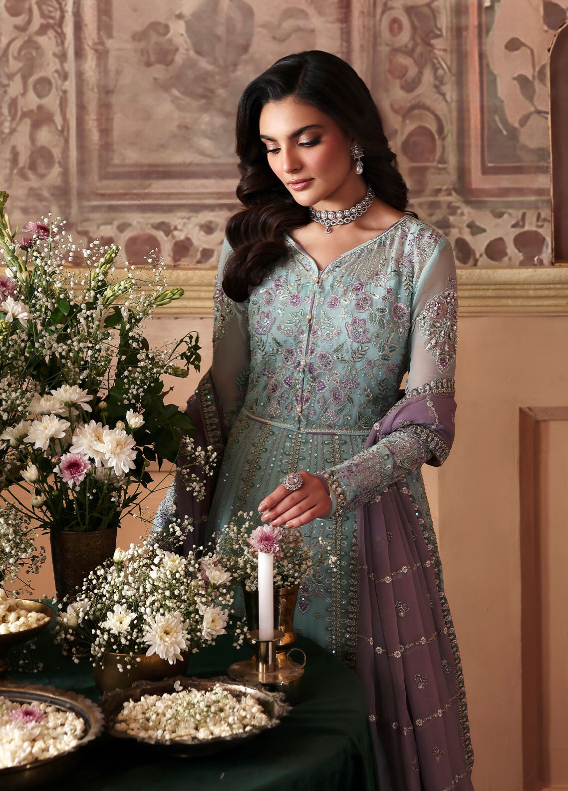 Gulaal | Evayna Embroidered Chiffon | Delina by Gulaal - Designer Dress  - Type : Ladies Clothes - Available at Libayah - 100% Original 