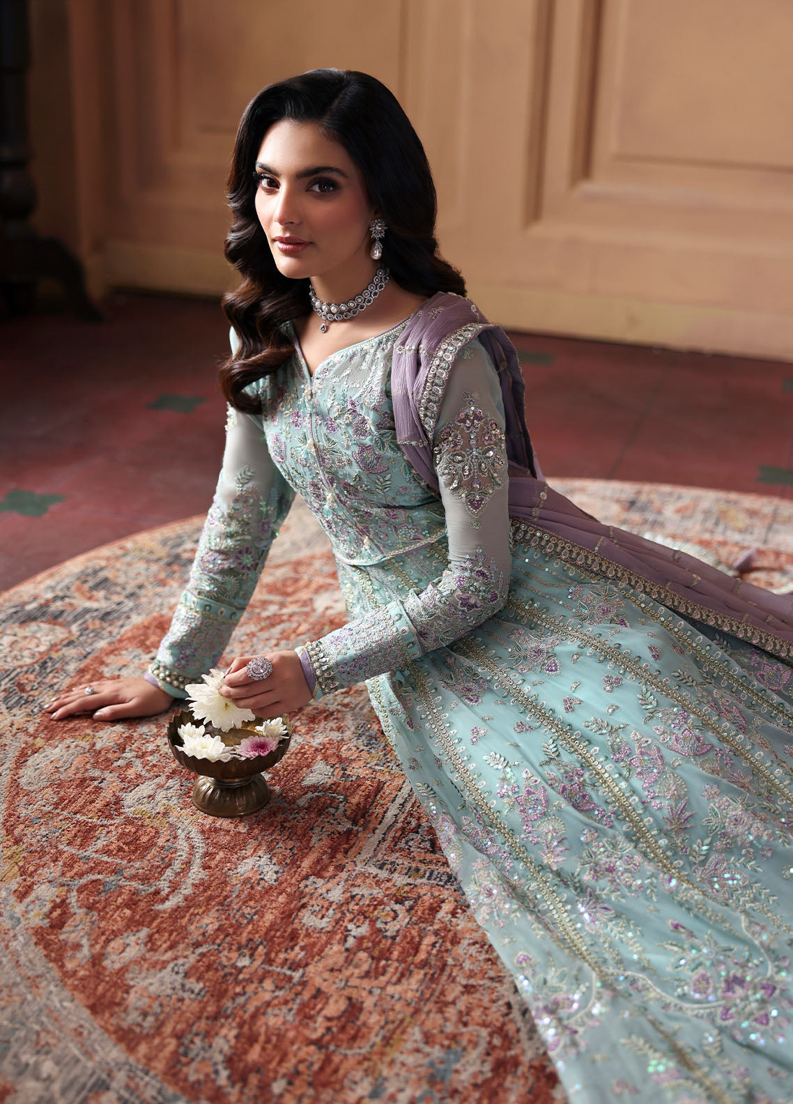 Gulaal | Evayna Embroidered Chiffon | Delina by Gulaal - Designer Dress  - Type : Ladies Clothes - Available at Libayah - 100% Original 