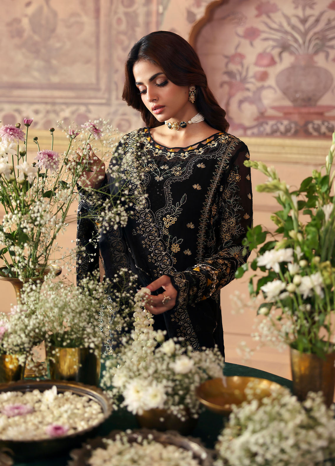 Gulaal | Evayna Embroidered Chiffon |Deenah by Gulaal - Designer Dress  - Type : Ladies Clothes - Available at Libayah - 100% Original 