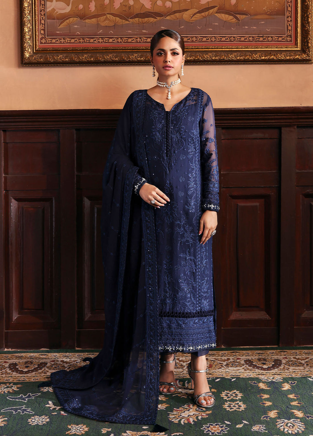 Gulaal | Evayna Embroidered Chiffon | Leesha by Gulaal - Designer Dress  - Type : Ladies Clothes - Available at Libayah - 100% Original 