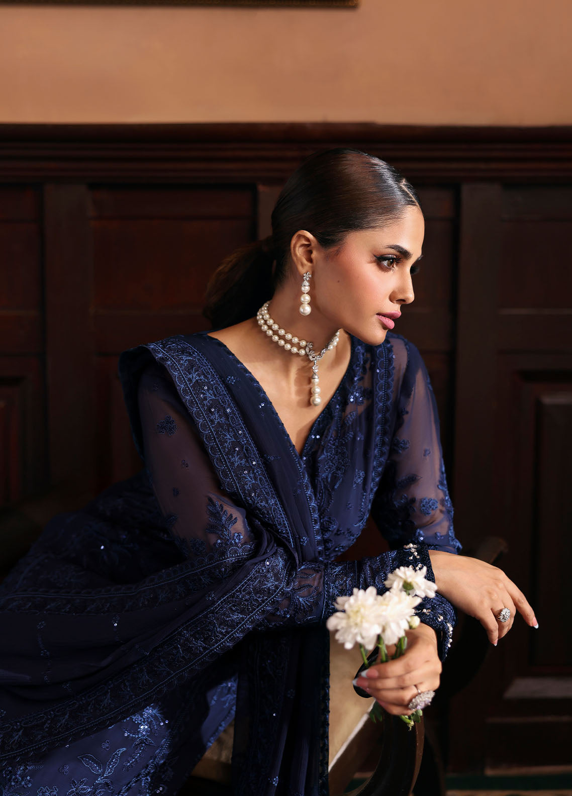 Gulaal | Evayna Embroidered Chiffon | Leesha by Gulaal - Designer Dress  - Type : Ladies Clothes - Available at Libayah - 100% Original 