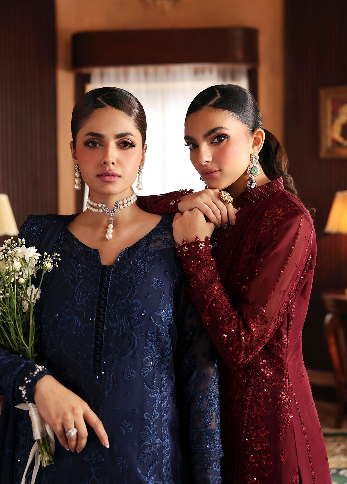 Gulaal | Evayna Embroidered Chiffon | Leesha by Gulaal - Designer Dress  - Type : Ladies Clothes - Available at Libayah - 100% Original 