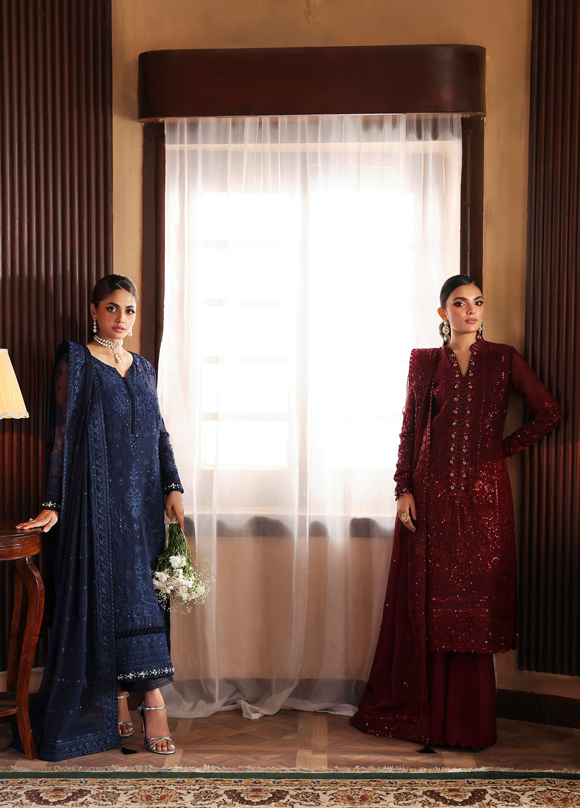 Gulaal | Evayna Embroidered Chiffon | Leesha by Gulaal - Designer Dress  - Type : Ladies Clothes - Available at Libayah - 100% Original 