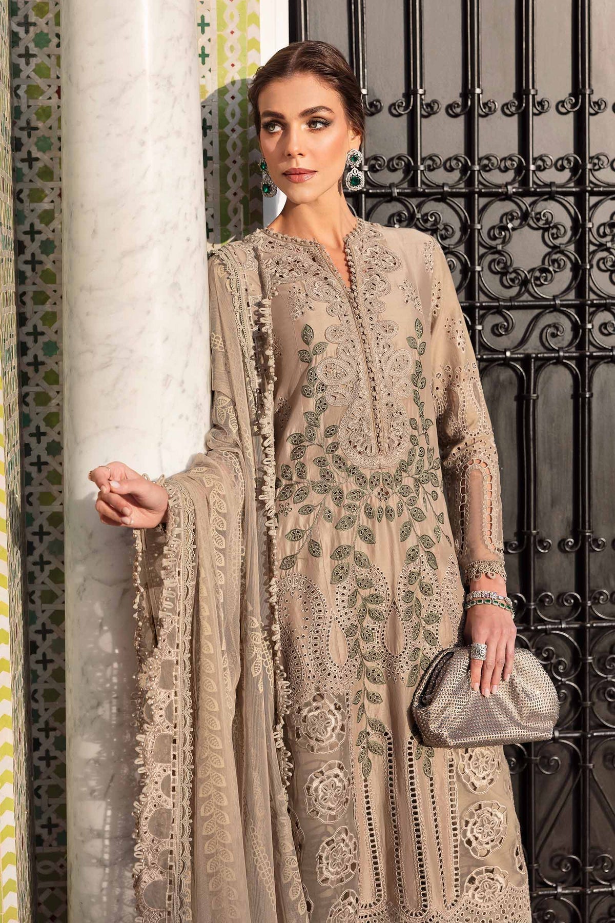Maria B | Luxury Lawn 25 | D-2503-A by Maria B - Designer Dress - Type: Ladies Clothes - Available at Libayah - 100% Original
