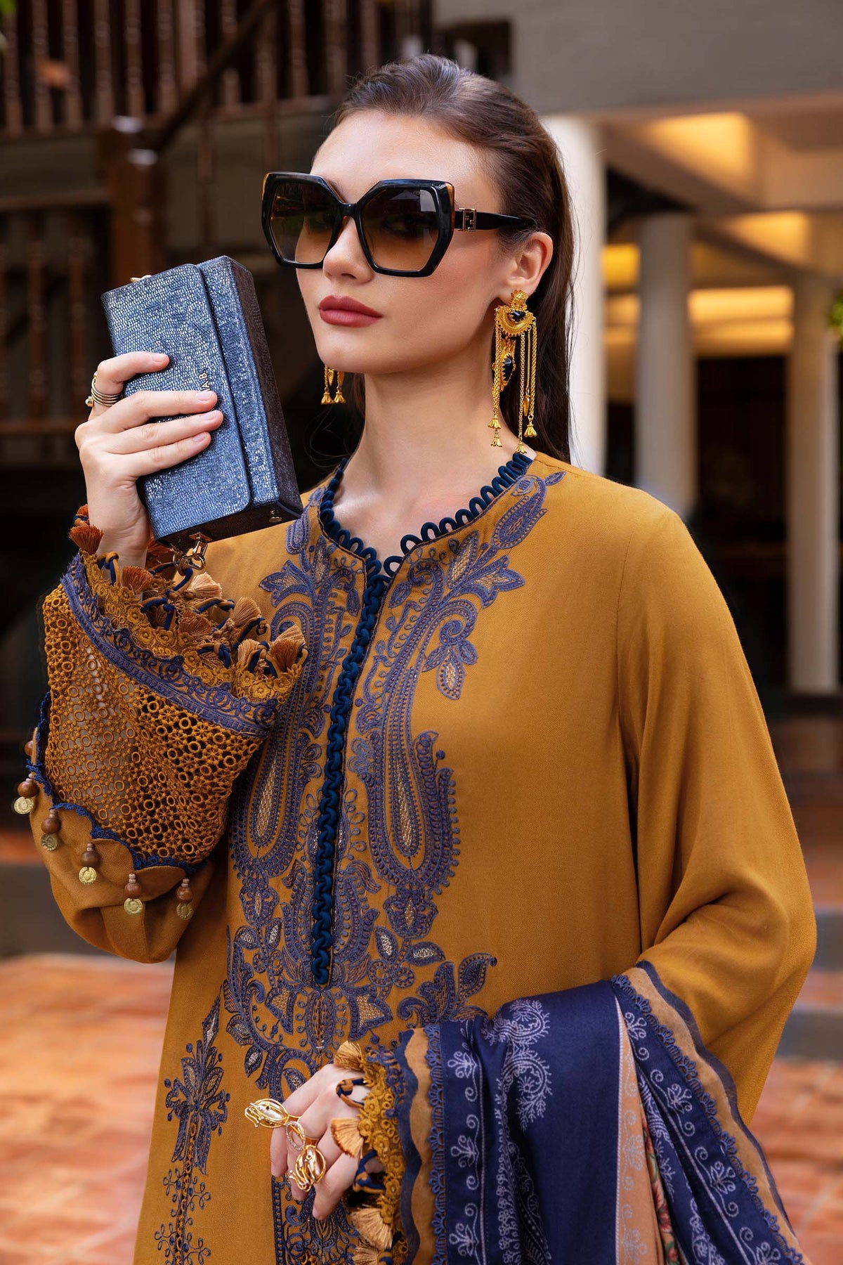 Maria B | M Prints Winter 25 | MPT-2803-A by Maria B - Designer Dress  - Type : Ladies Clothes - Available at Libayah - 100% Original 
