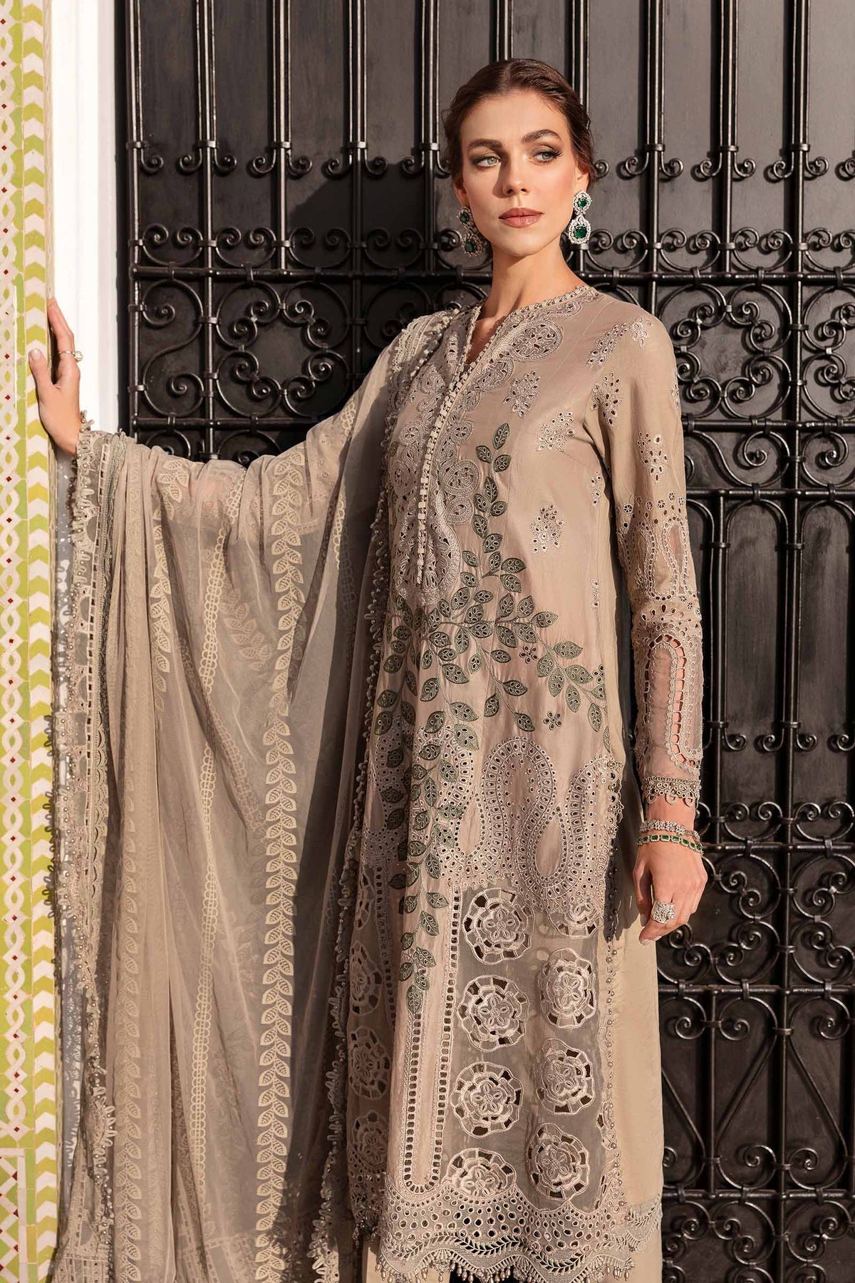Maria B | Luxury Lawn 25 | D-2503-A by Maria B - Designer Dress - Type: Ladies Clothes - Available at Libayah - 100% Original