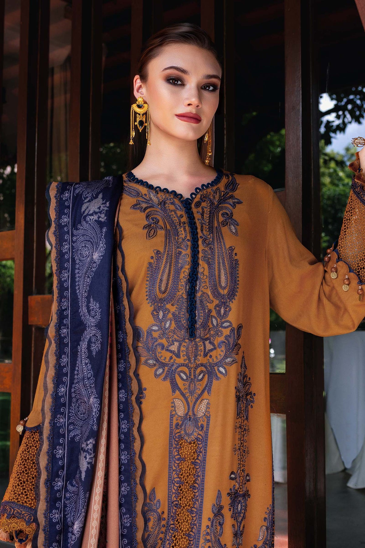 Maria B | M Prints Winter 25 | MPT-2803-A by Maria B - Designer Dress  - Type : Ladies Clothes - Available at Libayah - 100% Original 