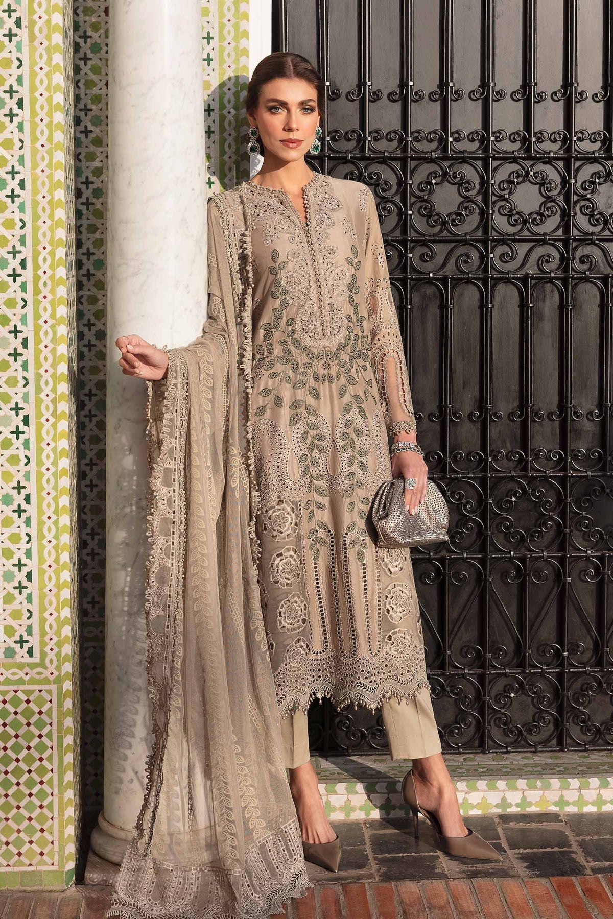 Maria B | Luxury Lawn 25 | D-2503-A by Maria B - Designer Dress - Type: Ladies Clothes - Available at Libayah - 100% Original