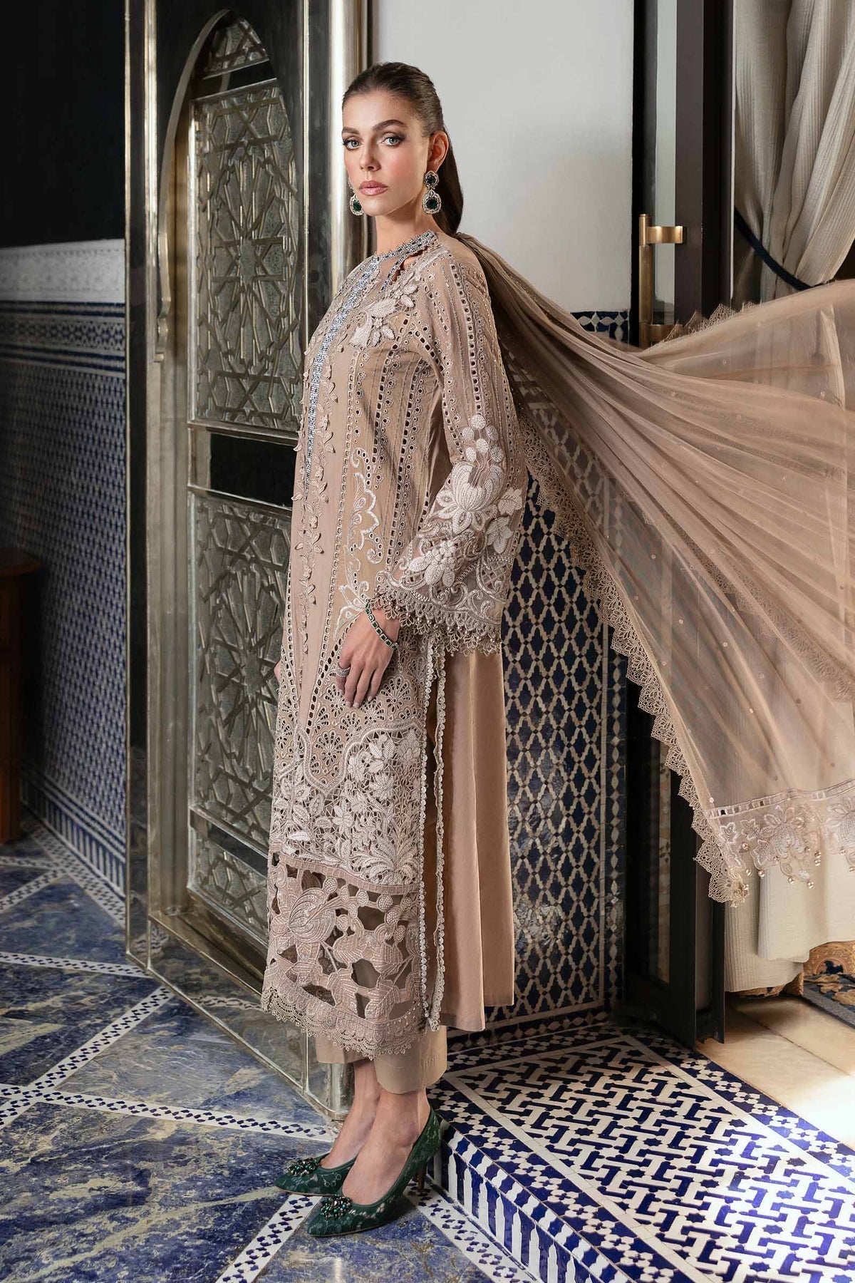 Maria B | Luxury Lawn 25 | D-2503-A by Maria B - Designer Dress - Type: Ladies Clothes - Available at Libayah - 100% Original
