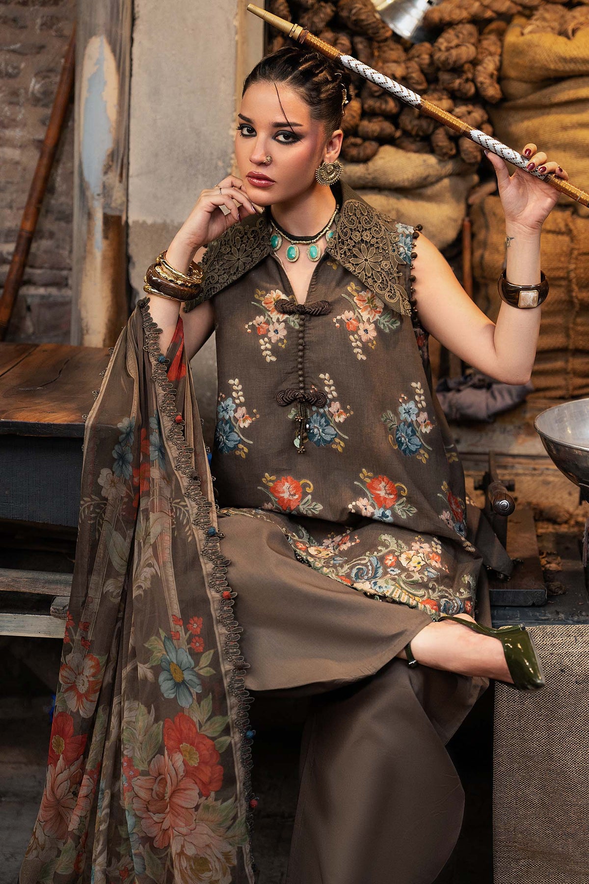 Maria B | M Prints Winter Fall 2026 | MPT-3103-B by Maria B - Designer Dress  - Type : Ladies Clothes - Available at Libayah - 100% Original 