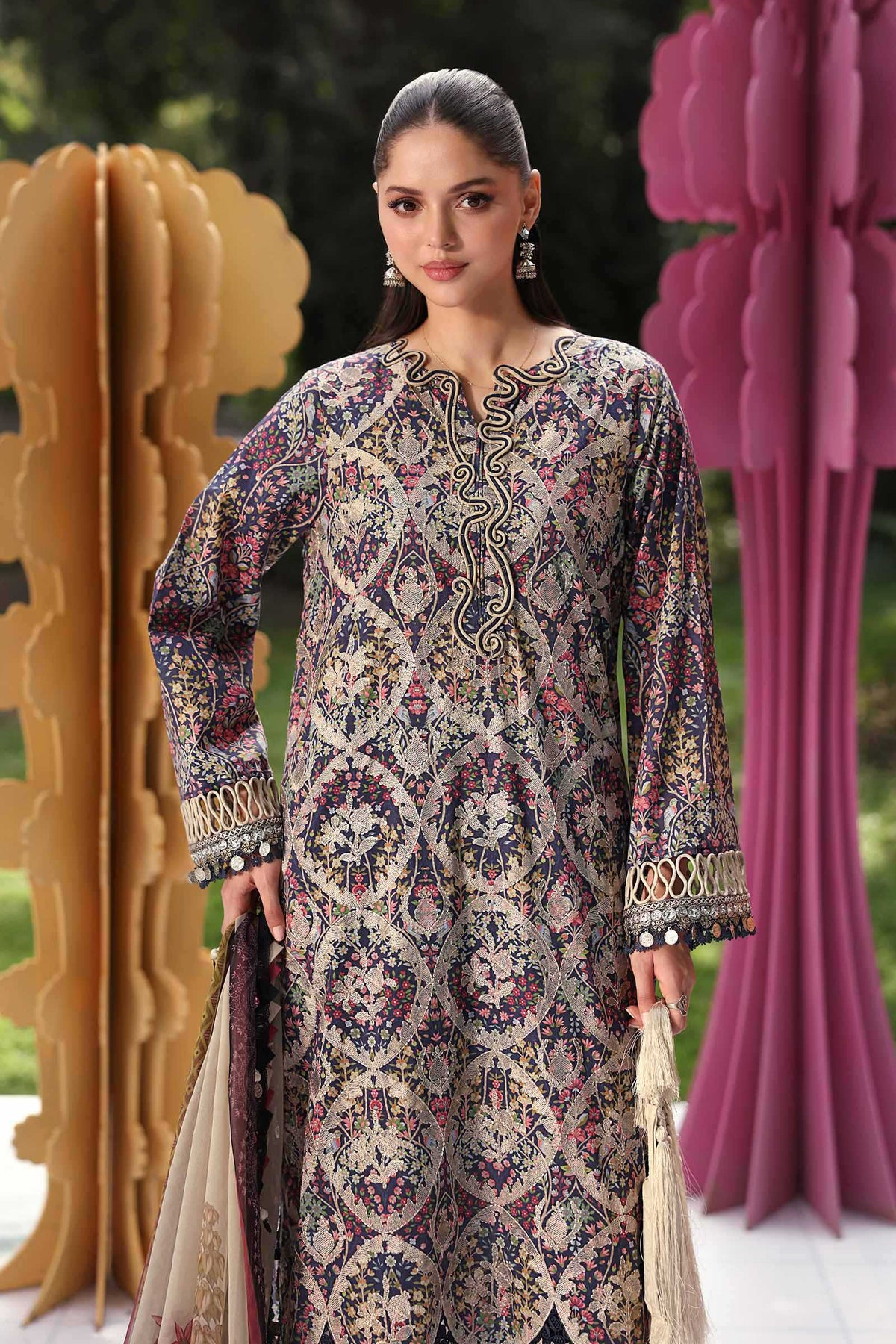 Maria B | M Prints 26 | MPT-3003-B by Maria B - Designer Dress  - Type : Ladies Clothes - Available at Libayah - 100% Original 