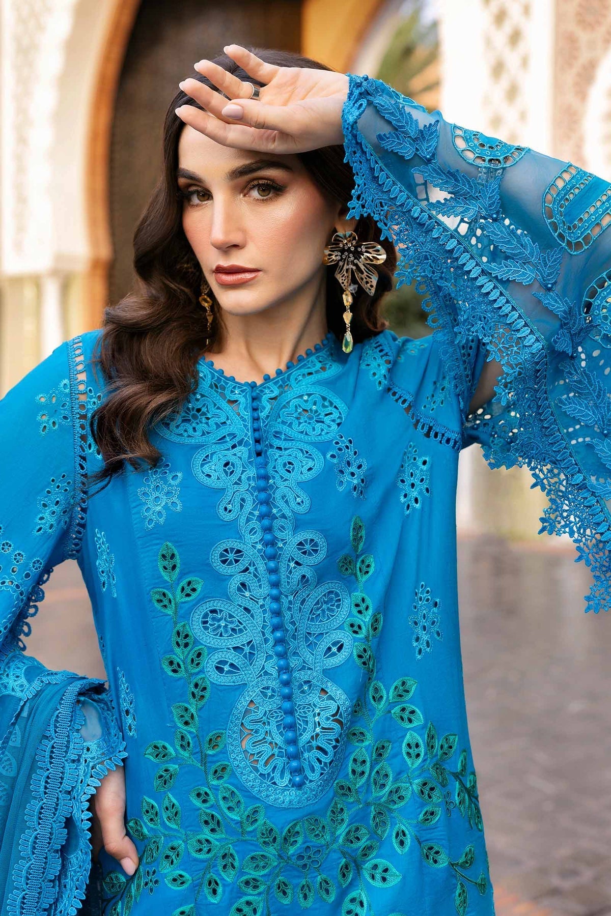 Maria B | Luxury Lawn 25 | D-2503-B by Maria B - Designer Dress - Type: Ladies Clothes - Available at Libayah - 100% Original