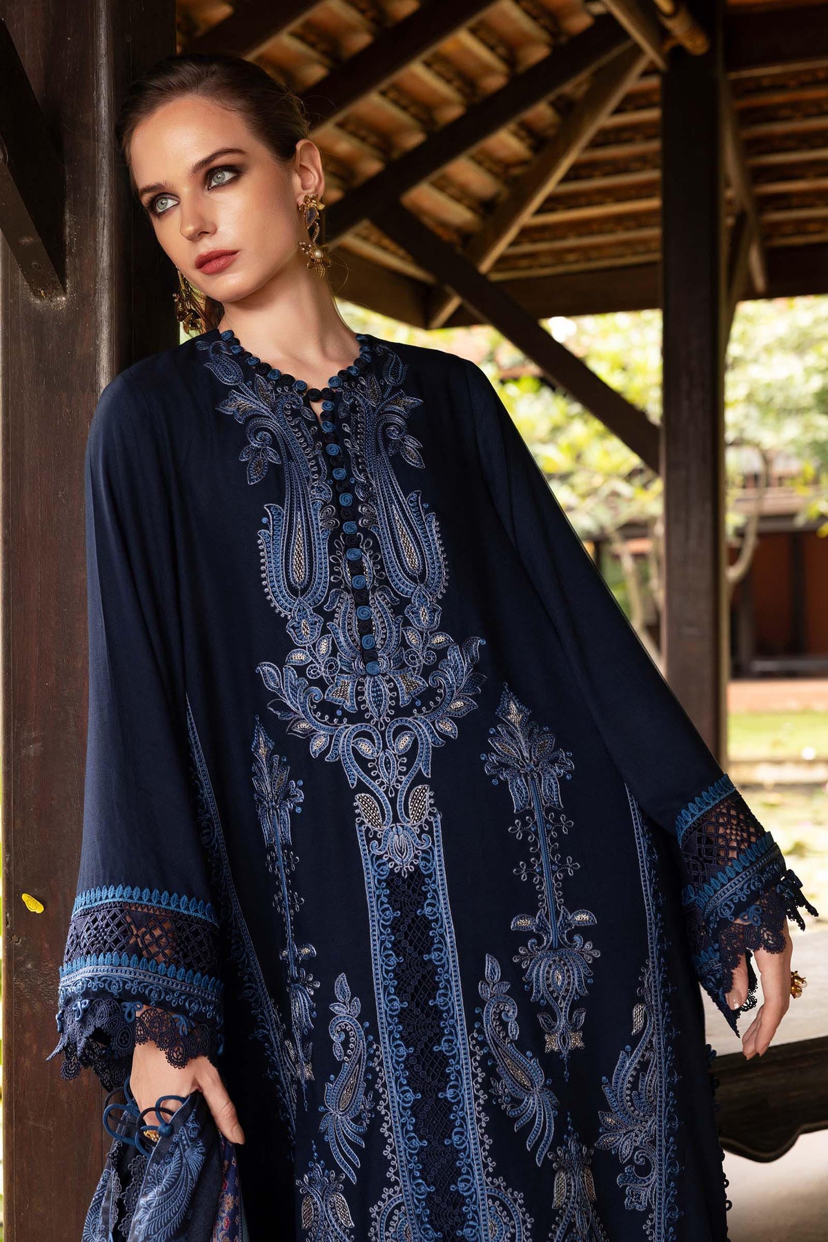 Maria B | M Prints Winter 25 | MPT-2803-B by Maria B - Designer Dress  - Type : Ladies Clothes - Available at Libayah - 100% Original 