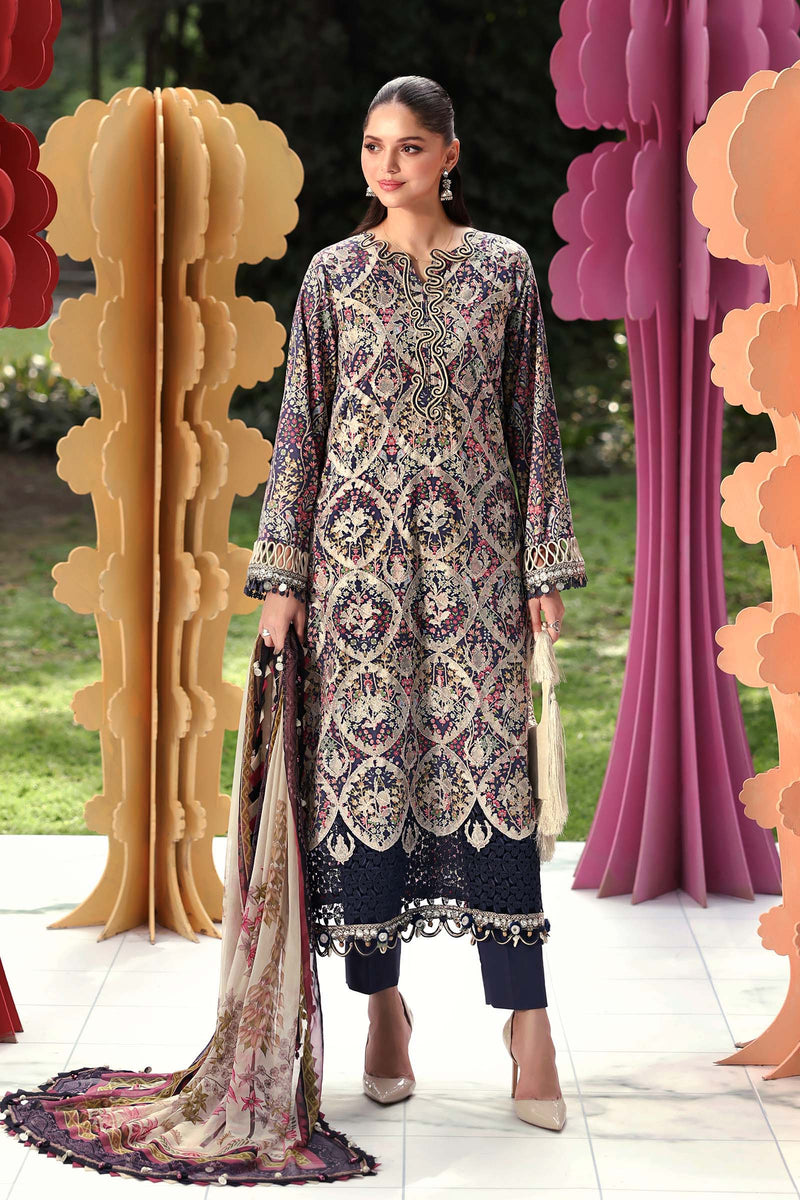 Maria B | M Prints 26 | MPT-3003-B by Maria B - Designer Dress  - Type : Ladies Clothes - Available at Libayah - 100% Original 