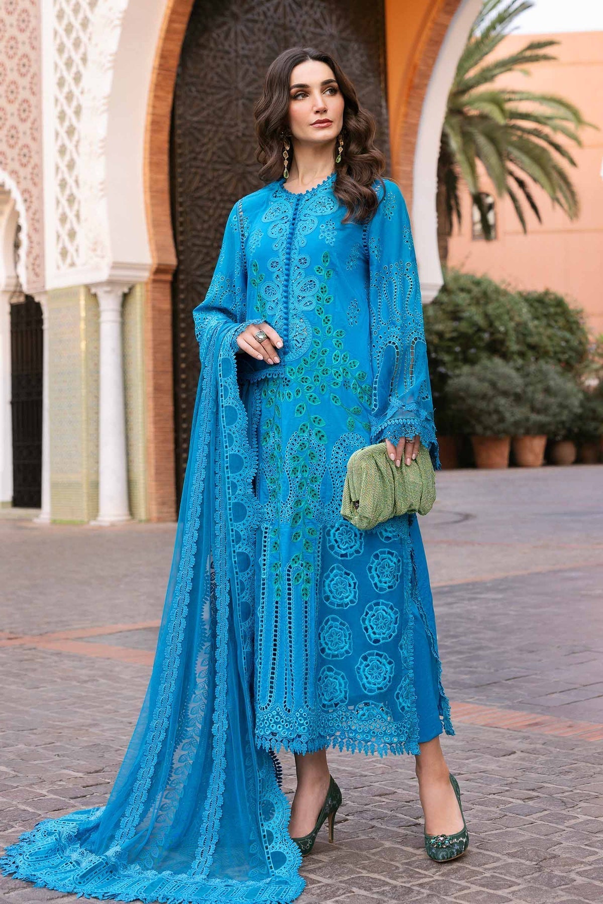 Maria B | Luxury Lawn 25 | D-2503-B by Maria B - Designer Dress - Type: Ladies Clothes - Available at Libayah - 100% Original
