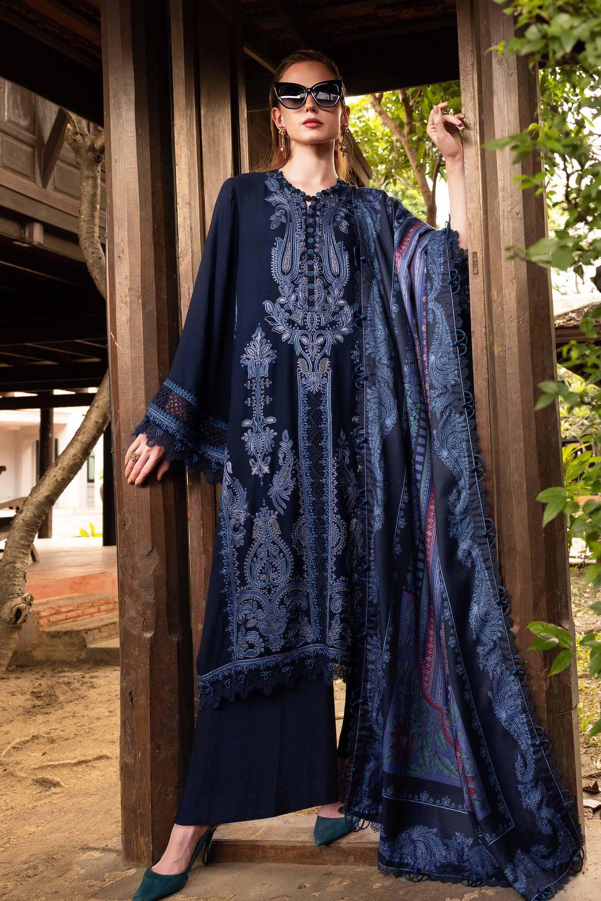 Maria B | M Prints Winter 25 | MPT-2803-B by Maria B - Designer Dress  - Type : Ladies Clothes - Available at Libayah - 100% Original 