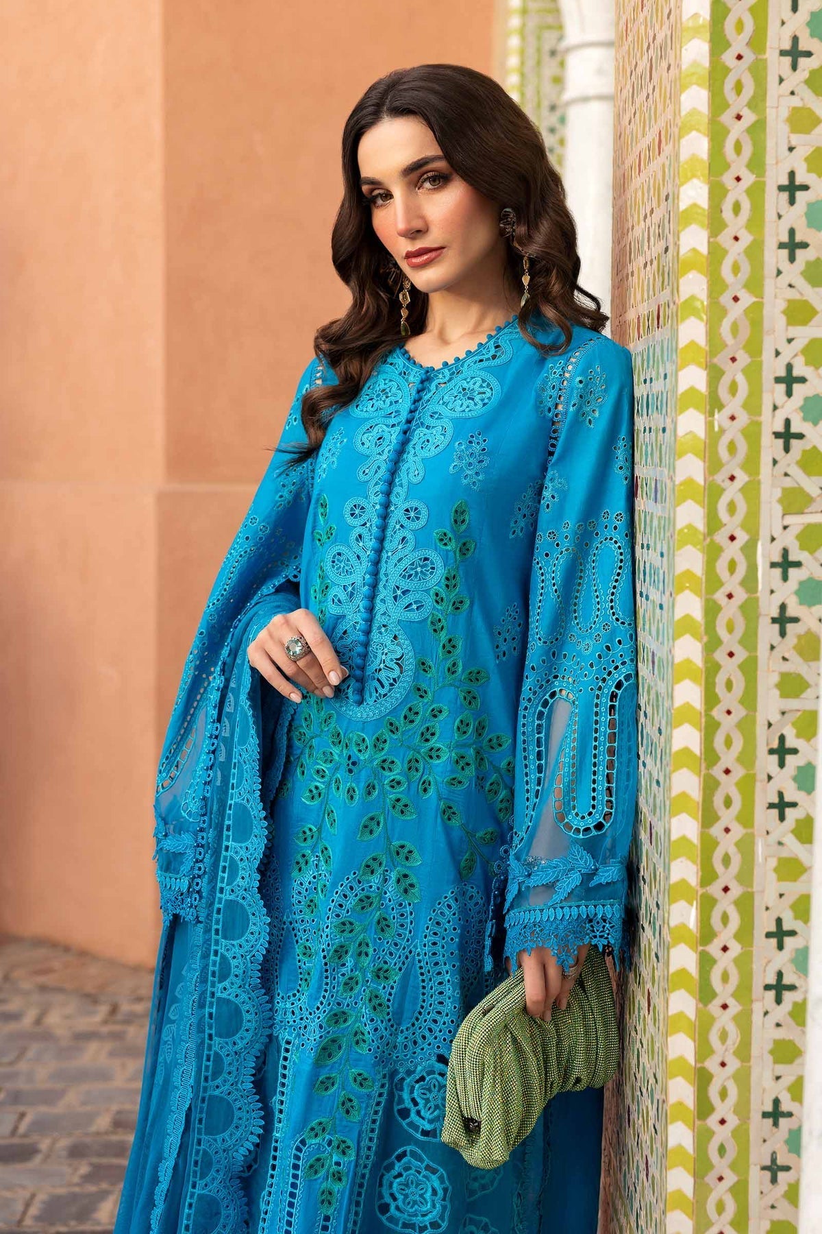Maria B | Luxury Lawn 25 | D-2503-B by Maria B - Designer Dress - Type: Ladies Clothes - Available at Libayah - 100% Original