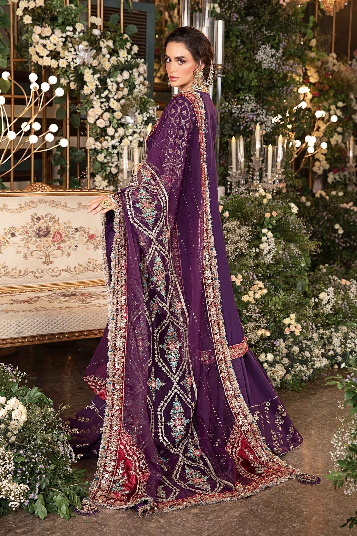 Maria B | Mbroidered Formals 24 | Organza Suit | BD-2903 by Maria B - Designer Dress  - Type : Wedding Dress - Available at Libayah - 100% Original 