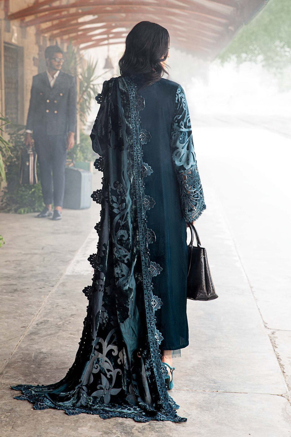 Maria B | Winter Luxe 24 | Velvet DL-1203 by Maria B - Designer Dress  - Type : Ladies Clothes - Available at Libayah - 100% Original 
