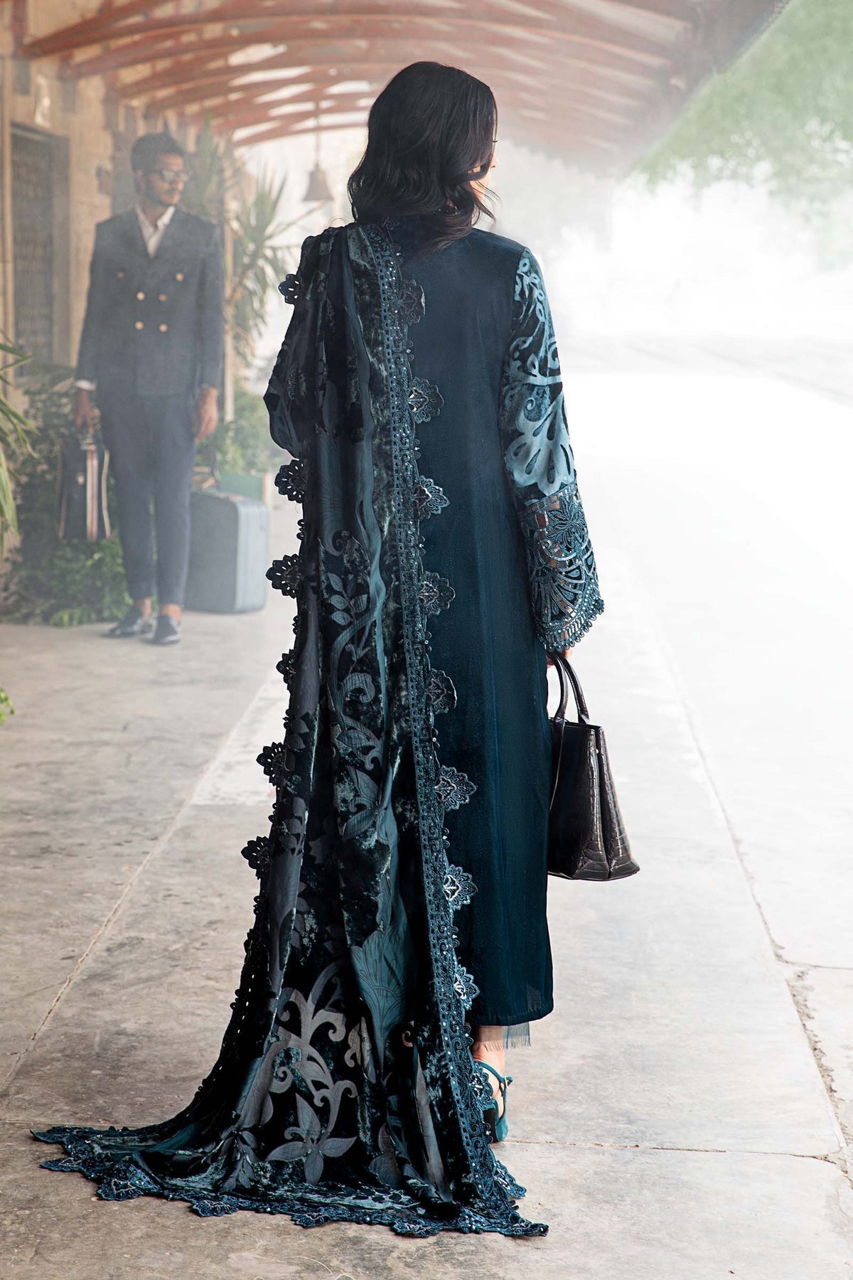 Maria B | Winter Luxe 24 | Velvet DL-1203 by Maria B - Designer Dress  - Type : Ladies Clothes - Available at Libayah - 100% Original 