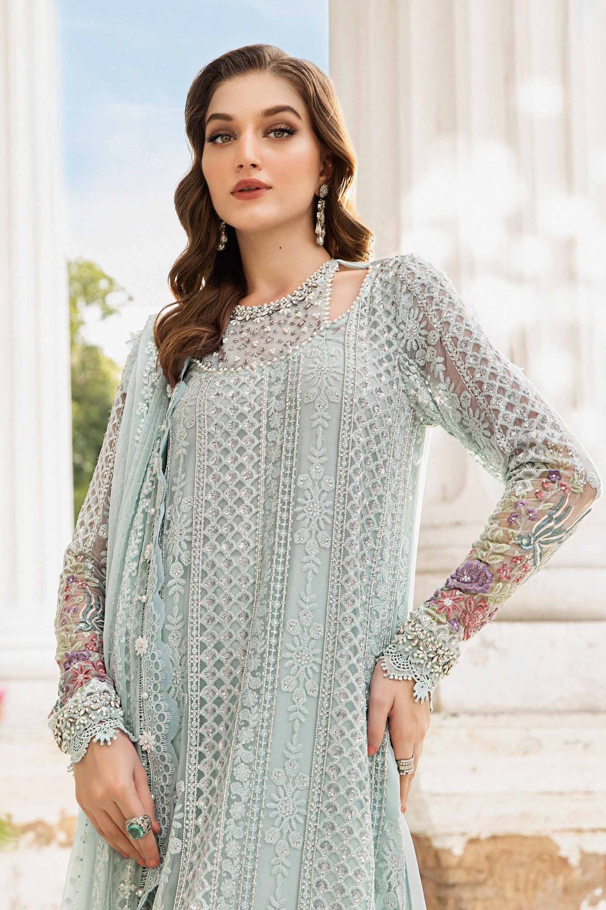 Maria B | Chiffon Formals 24 | Chiffon Suit | MPC-24-103 by Maria B - Designer Dress - Type: Formal - Available at Libayah - 100% Original