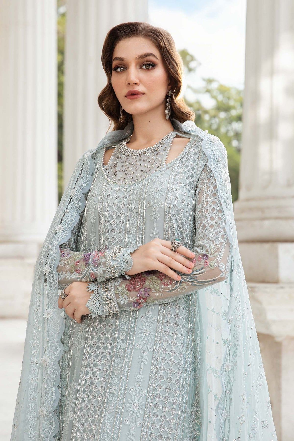 Maria B | Chiffon Formals 24 | Chiffon Suit | MPC-24-103 by Maria B - Designer Dress - Type: Formal - Available at Libayah - 100% Original