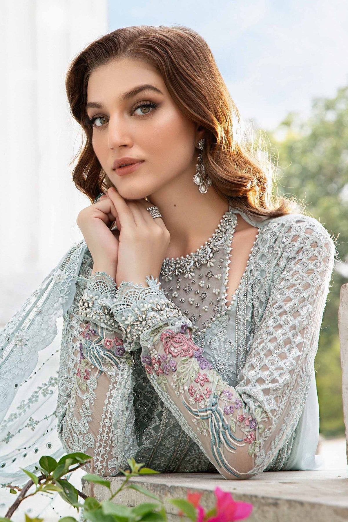 Maria B | Chiffon Formals 24 | Chiffon Suit | MPC-24-103 by Maria B - Designer Dress - Type: Formal - Available at Libayah - 100% Original