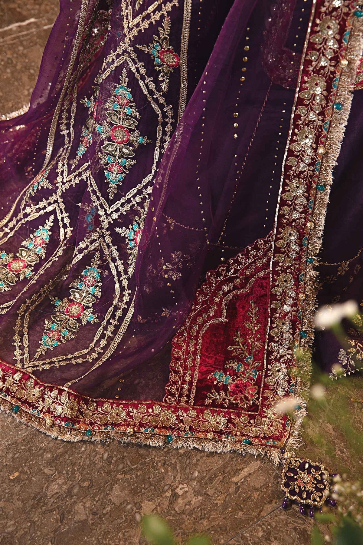 Maria B | Mbroidered Formals 24 | Organza Suit | BD-2903 by Maria B - Designer Dress  - Type : Wedding Dress - Available at Libayah - 100% Original 